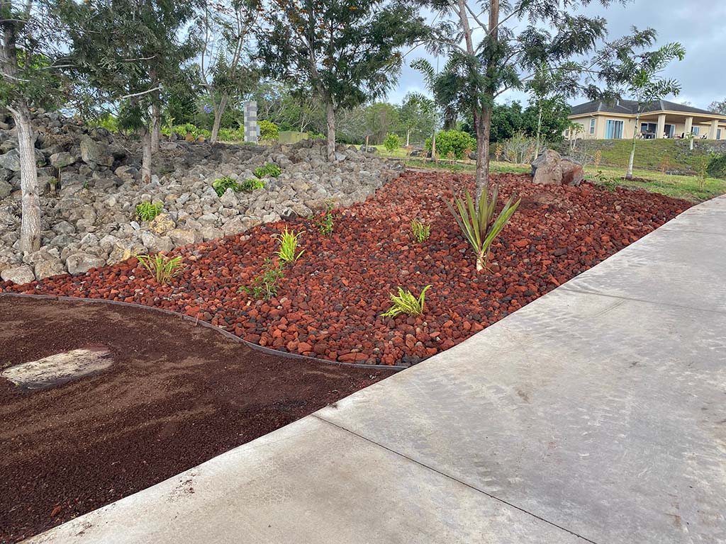 Hawaiian lava rock used in a Kona rock garden project, big island of Hawaii.