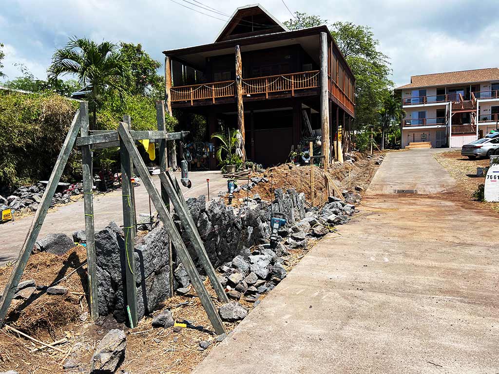 Before image of a landscaping project on the big island of Hawaii.